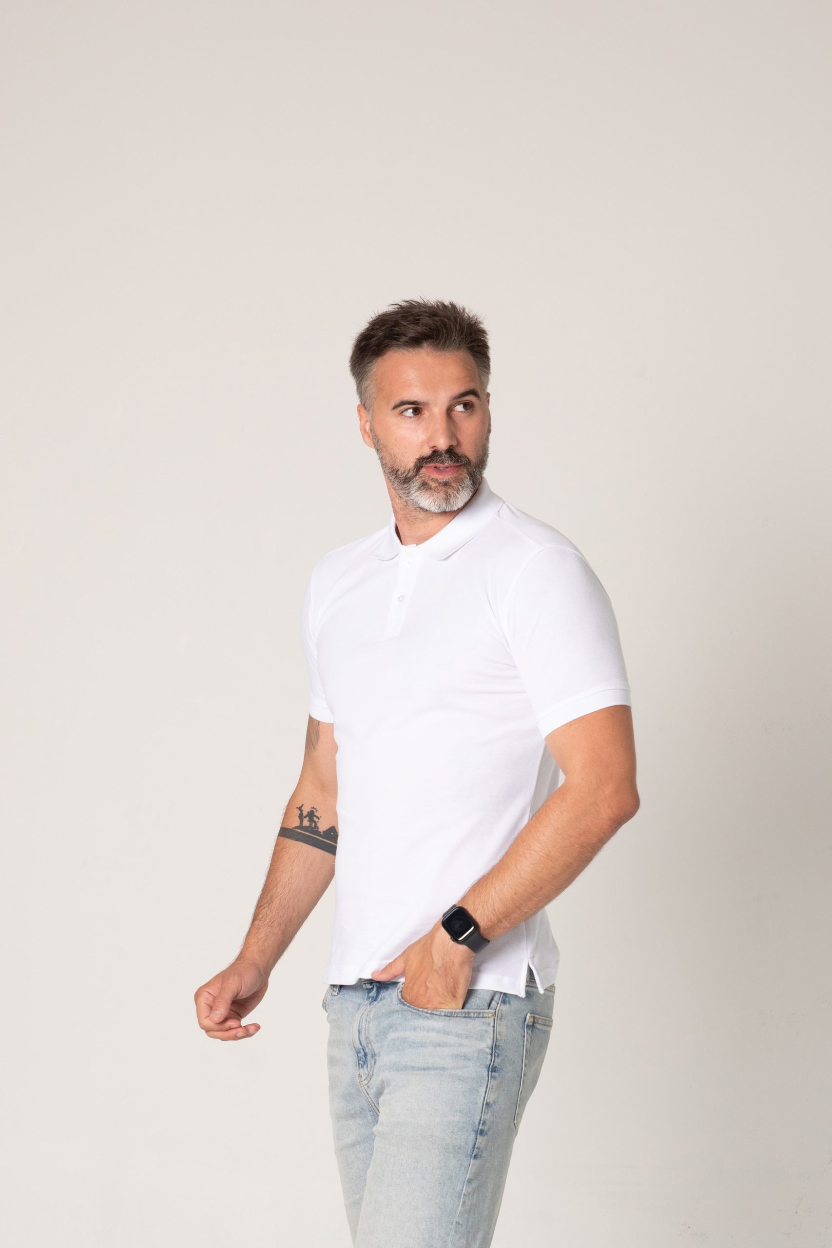 Bela polo muška majca