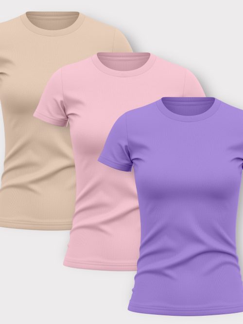 set bez, roze i lila Zenska majica