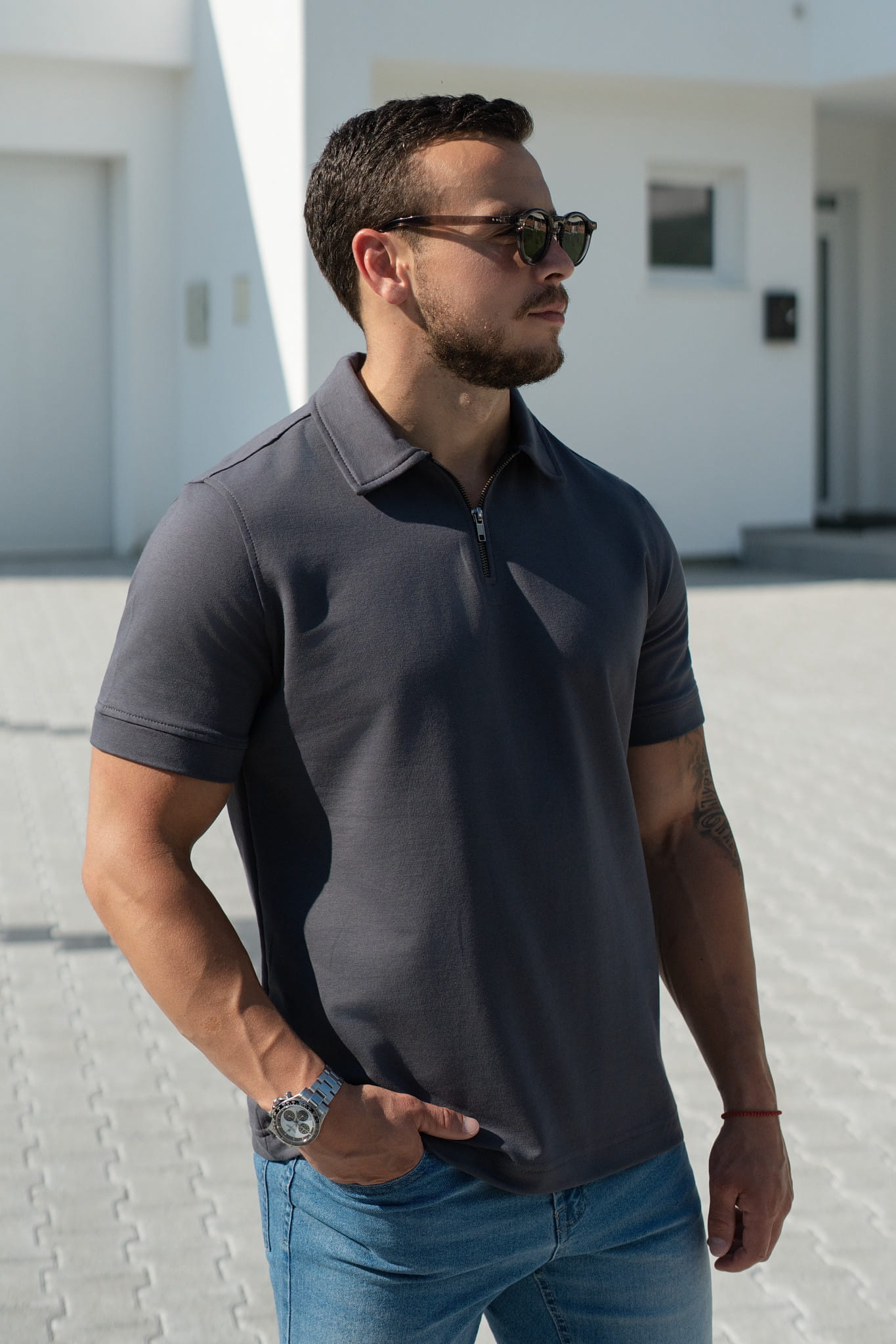 Fermini Polo Zip Antracit - Slika 3