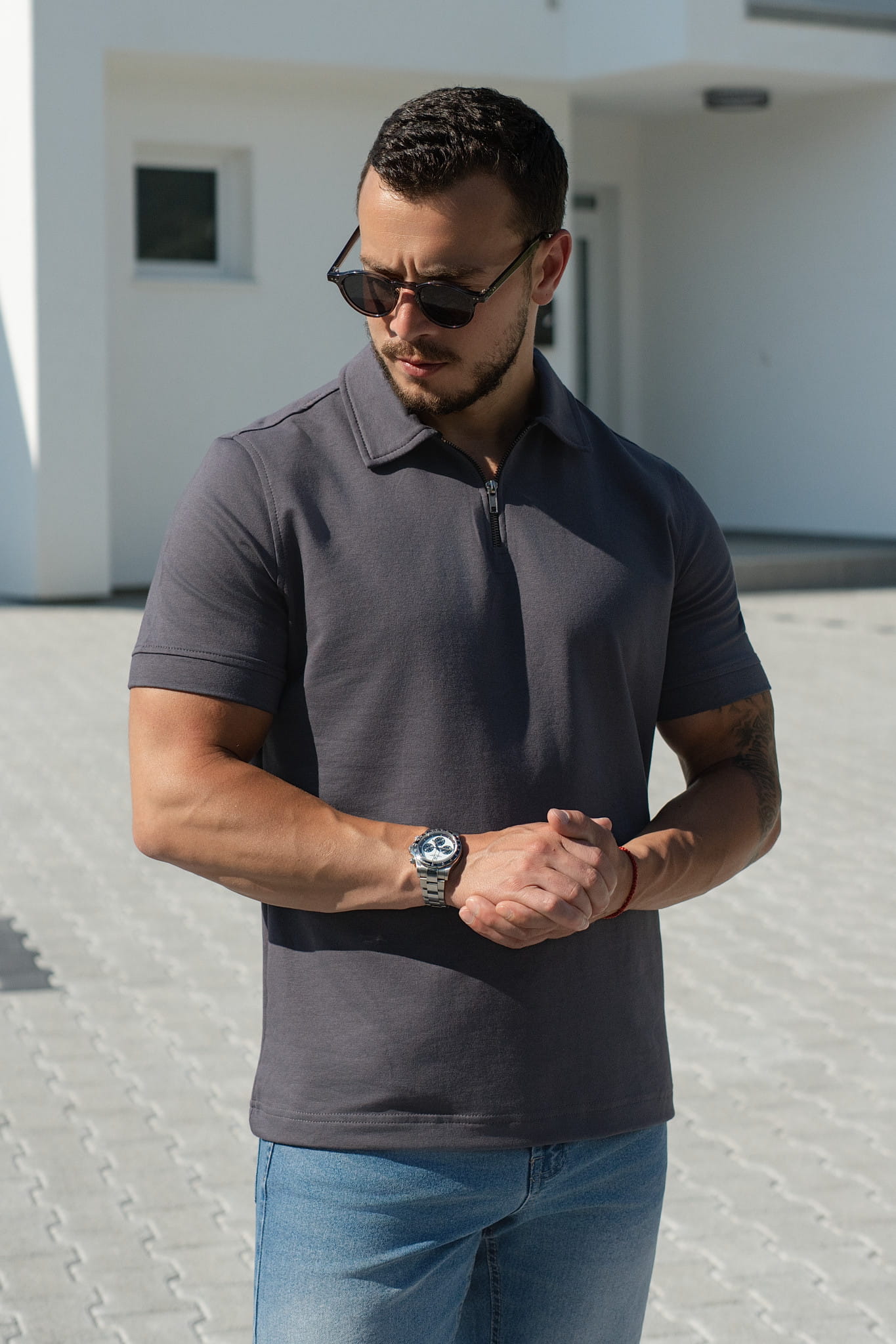 Fermini Polo Zip Antracit
